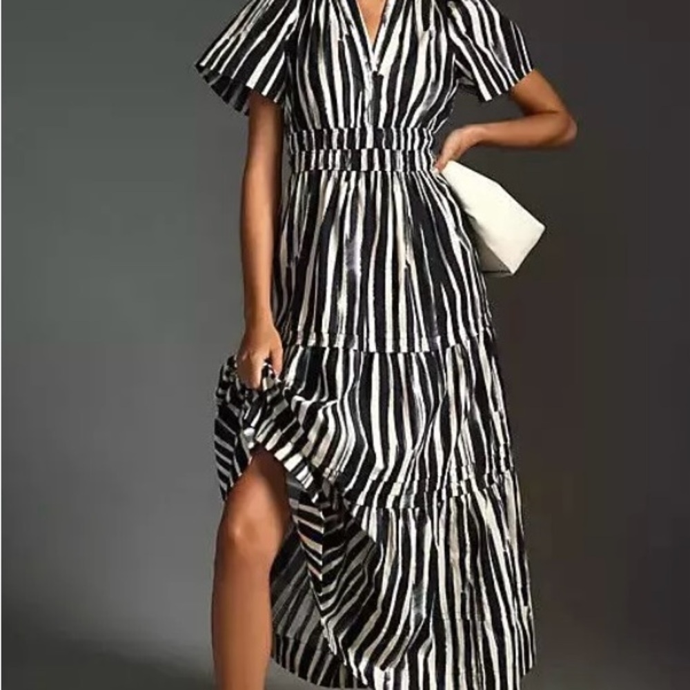 Striped Black and White Maxi Dress